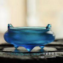 The glazed and glazed glazed in the ancient way) Three foot small round tripod incense stove fragrant props multicolored optional Xuande stove styling