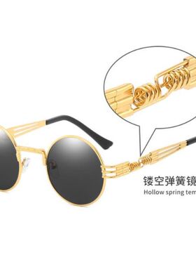 圆形太阳镜打造复古潮流！