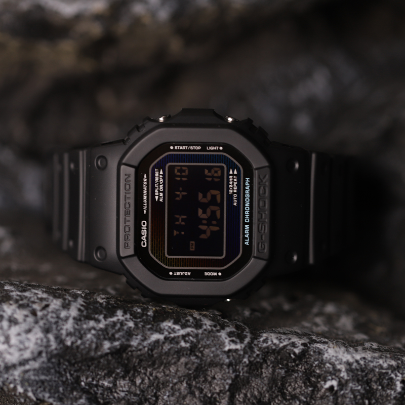 新款卡西欧小彩虹砖块经典g-shock学生时尚运动手表男DW-5600RW-1 - 图1