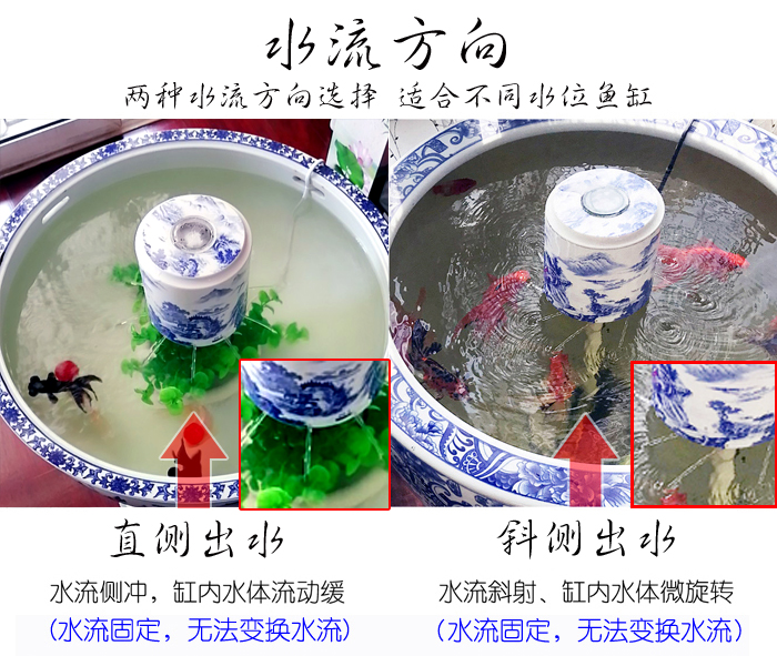 陶瓷鱼缸过滤器金鱼缸瓷缸过滤器瓦缸喷泉造景圆缸内置塑料过滤器