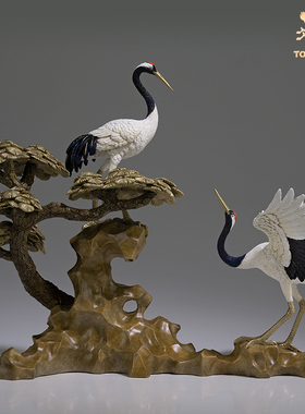 铜师傅铜中式仙鹤摆件工艺品礼品