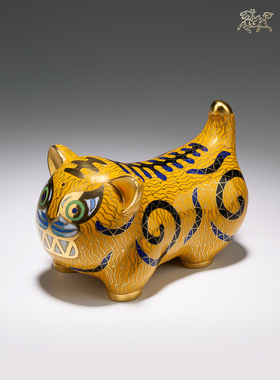 铜师傅景泰蓝虎摆件春节礼品中式