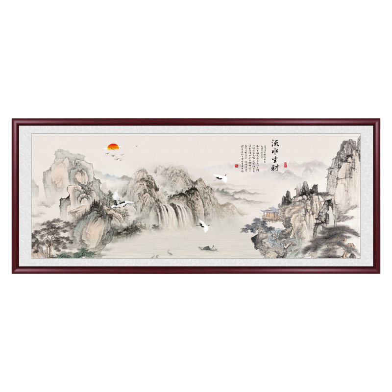 万里长城国画办公室挂画大会堂背景墙山水画靠山图实木字画装饰画,淘宝优惠券,粉丝福利购,淘宝优惠卷