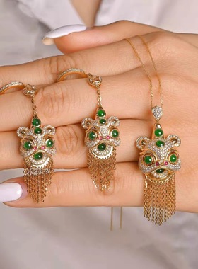 复古民族风醒狮三件套装