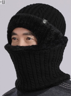 欧盟中老年男士冬季加绒护耳棉帽