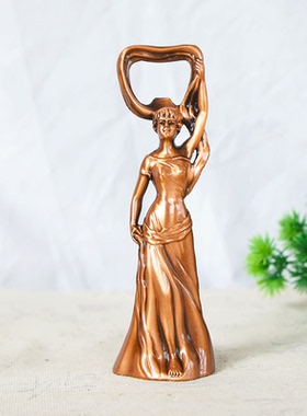 创意金属美女人形啤酒开瓶器开酒器汽水启瓶器家用便携装饰品摆件