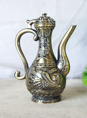 金属龙凤酒具酒壶酒杯套装家居怀旧白酒杯烈酒杯创意中式古典摆件