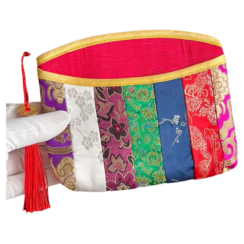 中式锦缎七色拼零钱包吉祥佛珠串念珠宝首饰收纳袋伴手礼品送朋友,淘宝优惠券,粉丝福利购,淘宝优惠卷