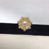 Natural freshwater pearl ring for women, light luxury, high-end, fully inlaid with zircon, exquisite bright flower pearl jewelry wholesale