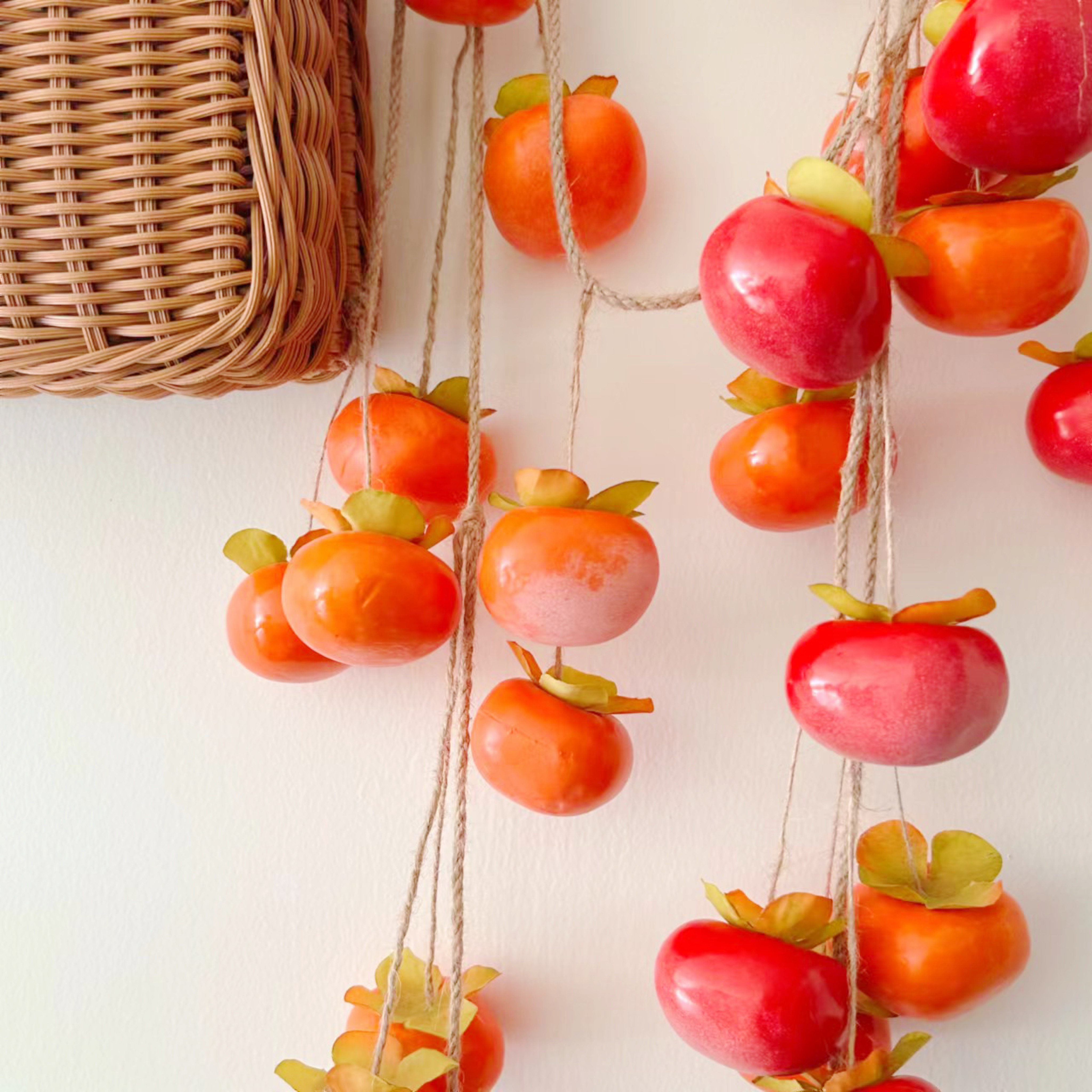 仿真柿子串墙上挂件客厅茶室民宿花园装饰柿柿如意造景防水吊挂,淘宝优惠券,粉丝福利购,淘宝优惠卷