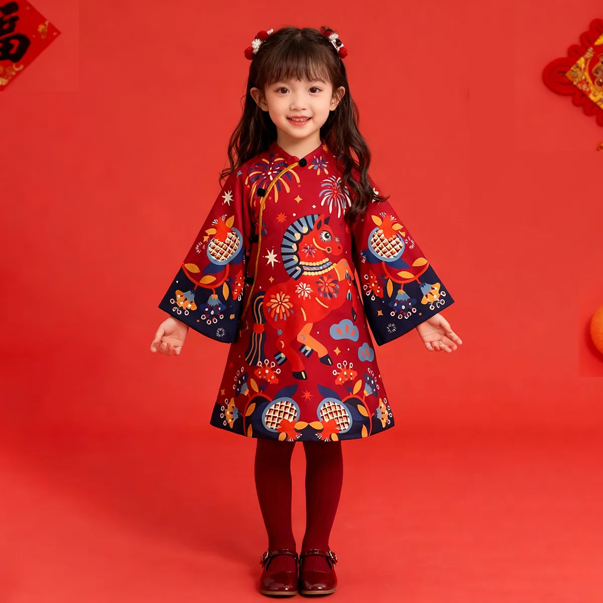 酒窝同款过年衣服女童旗袍冬新款连衣裙新中式儿童礼服拜年服可爱,淘宝优惠券,粉丝福利购,淘宝优惠卷