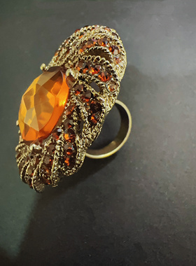 复古镂空镶满钻戒指高级中古小众精致夸张个性指环设计师哥特作品