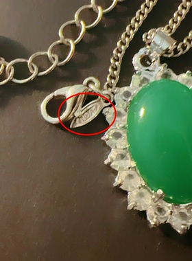 大品牌打标正品 天然满绿石头/宝石原石长链项链