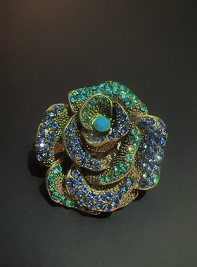 &蓝色妖姬 &个人设计师作品夸张立体超质感弹性戒圈彩钻戒指