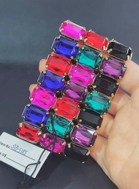 超级鲜艳夸张加宽质感夜场blingbling弹性手镯显眼包常备手镯手串