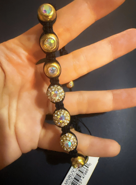 国际大品牌纯铜进口水钻超质感手链棉绳连接可自行调节长短