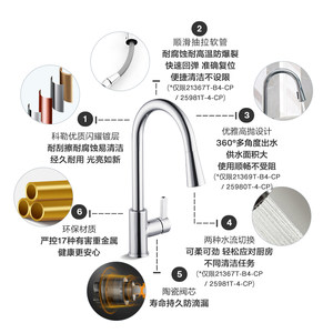科勒韬立艾瑞厨房水龙头洗菜盆家用冷热旋转水龙头21367