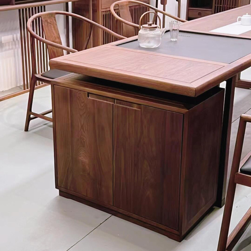 新中式北美黑胡桃木茶桌椅简约高级感茶室办公泡茶台高端家具定制,淘宝优惠券,粉丝福利购,淘宝优惠卷