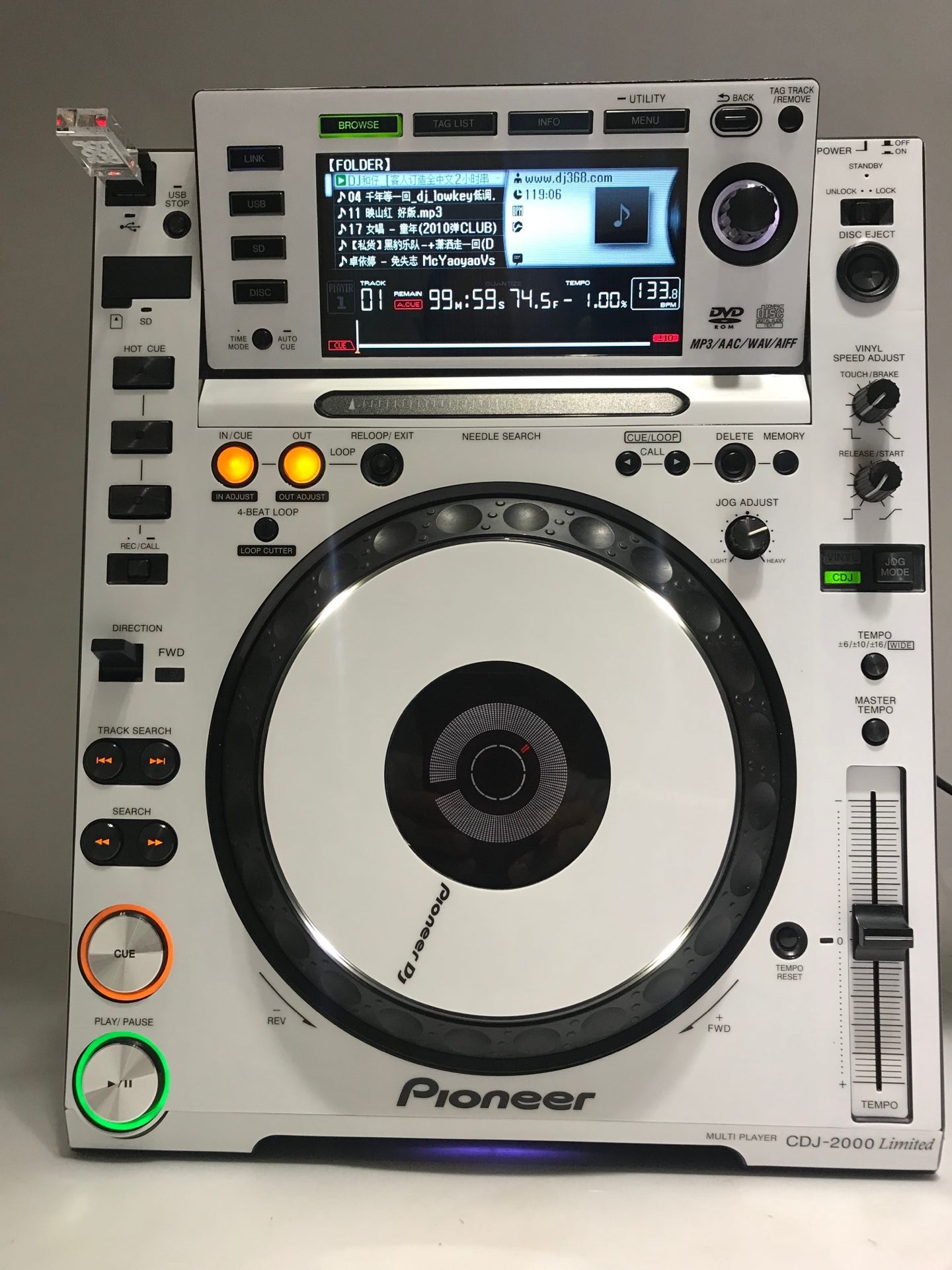 先锋PIONEER CDJ2000贴膜打碟机专用白色限量版贴纸保护贴现货 - 图0