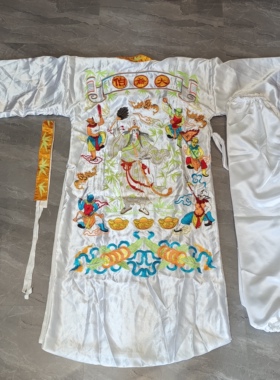 热卖新款大二爷伯七爷八爷黑白无常大爷跳神袍二爷乩童袍荧光法衣