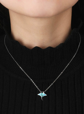 马尔代夫纪念品魔鬼鱼海龟项链通勤可爱澳宝项链锁骨链海洋馆礼物