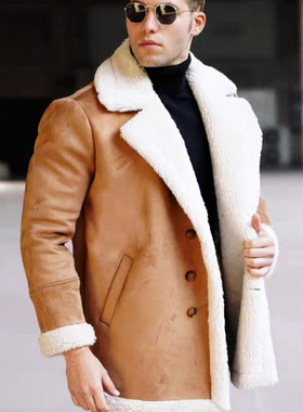 欧美秋冬新款翻领加厚外套Men's suit jacket
