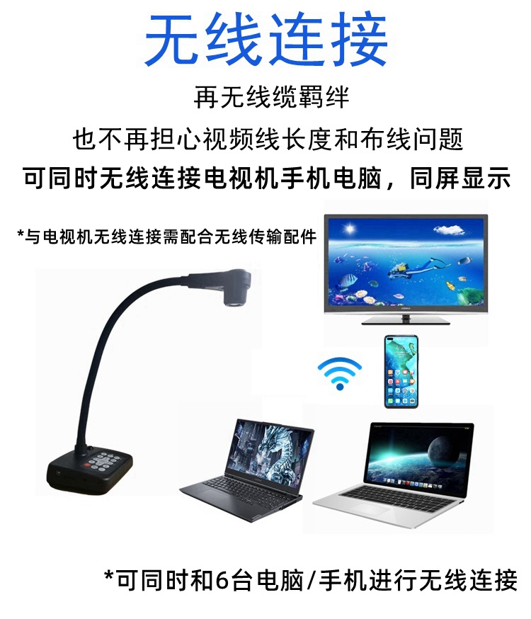 教学高清硬笔毛笔书法绘画实物视频展台网课直播无线高拍仪展示仪