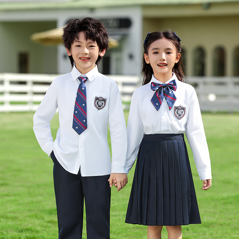 六一儿童节学院风小学生班校礼服男女白衬衫演出五年级毕业照套装-图2