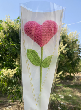 爱心花束编织成品马卡龙色毛线花教师节情人节礼物雪妃尔