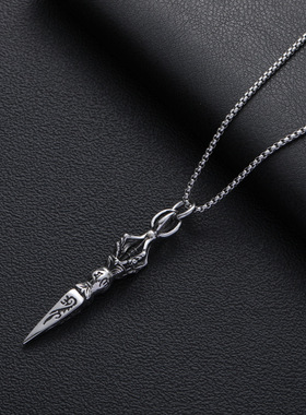 广顺时尚复古男士潮金刚杵吊项链