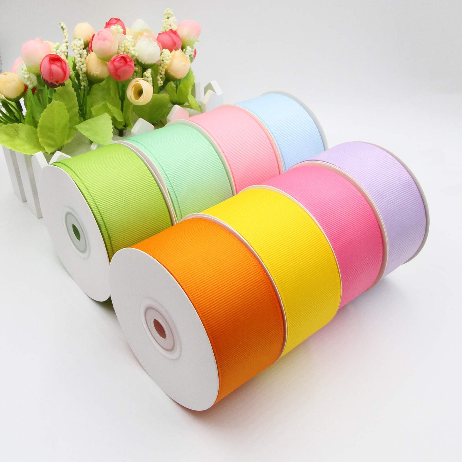 38mm织带装饰带手工diy材料包装螺纹彩带发饰配件材料罗纹丝带 - 图0