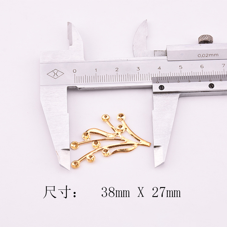 金属蝴蝶树叶花片手工步摇团扇发簪新娘古装古风发饰头饰滴胶花片 - 图1