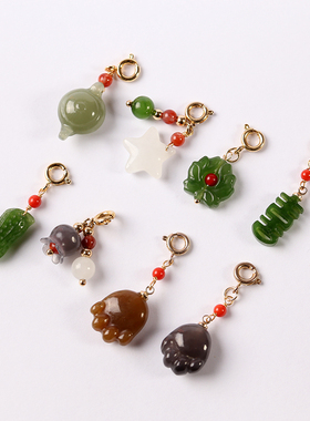 时光耳钉草莓晶海纹石南红玛瑙