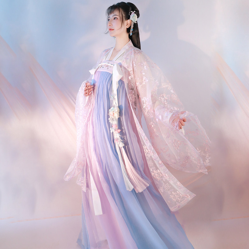 春秋冬季汉服女中国风出租广袖流仙裙古装齐腰齐胸襦裙租赁_虎窝淘