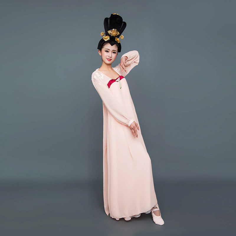 丽人行古典舞女群舞蹈服出租抖音同款襦裙汉服改良舞蹈服装租赁_虎窝淘