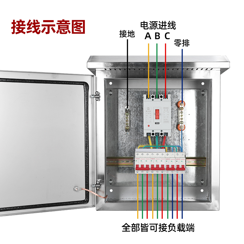 304户外不锈钢配电箱防水电箱成套定制201低压室外明装防雨控制箱