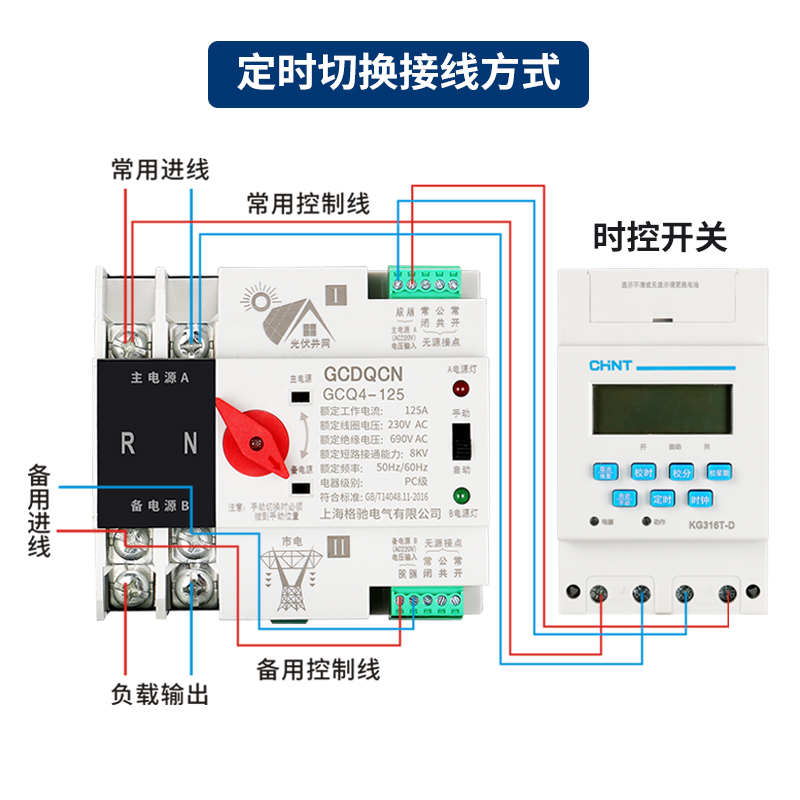 不断电双电源转换开关家用220V 63A100A光伏逆变器专用转换不断电 - 图1