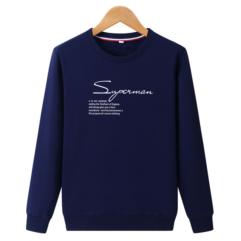 冬季男士加绒纯棉圆领无帽男装卫衣 英麦迪卫衣