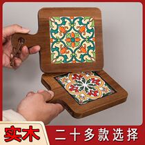 Heat Insulation Cup Mat Bowl Cushion Dining Mat Pan Mat Wood Heat Insulation Mat Flower Brick Anti Burn Pan Mat Solid Wood Table Cushion Casserole Mat