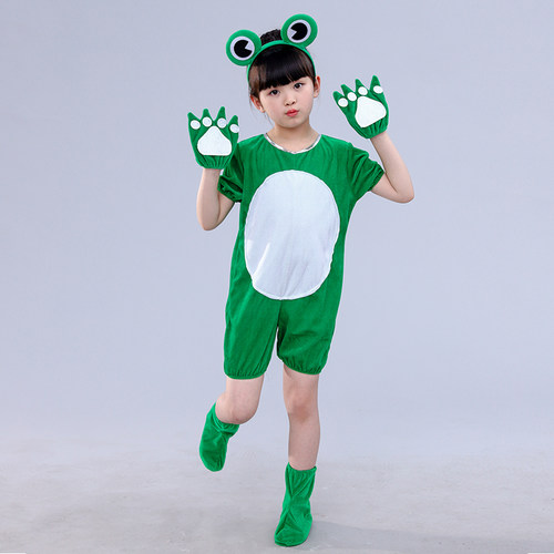 六一儿童演出服小青蛙表演服幼儿园卡通服小蝌蚪找妈妈动物演出服 - 图3