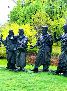 国外玻璃钢仿铜校园文化