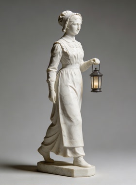 西方名人南丁格尔汉白玉石雕人物雕塑教堂玻璃钢仿石艺术文化摆件