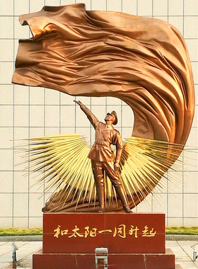 园林景观小品军人文化玻璃钢