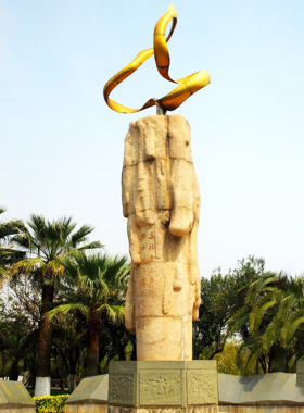 科技不锈钢烛火雕塑抽象艺术石雕柱子城市大型景观广场户外摆件