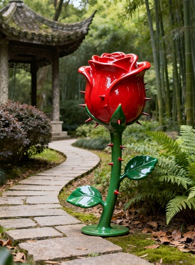 玻璃钢彩绘花卉仿真艺术雕塑