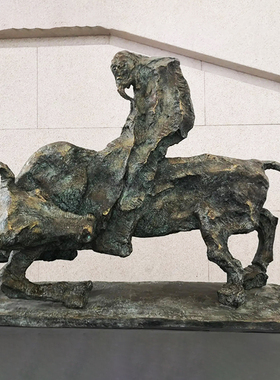 春秋五霸古代玻璃钢仿铜人物户外