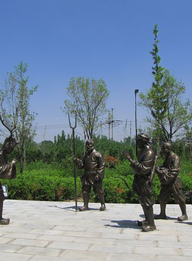 弃官寻母城市民俗小品情景公园景观孝文化玻璃钢人物雕塑户外摆件