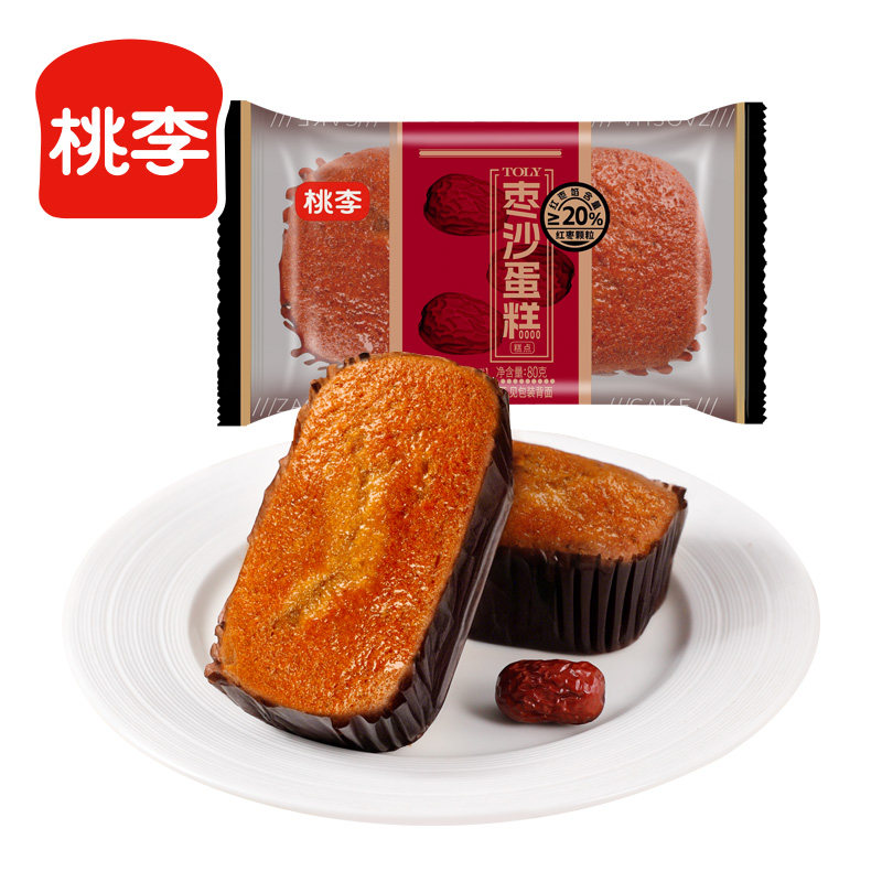 桃李枣沙蛋糕早餐面包速食枣糕传统糕点零食品老式小蛋糕甜品 枣薏实拍商品图