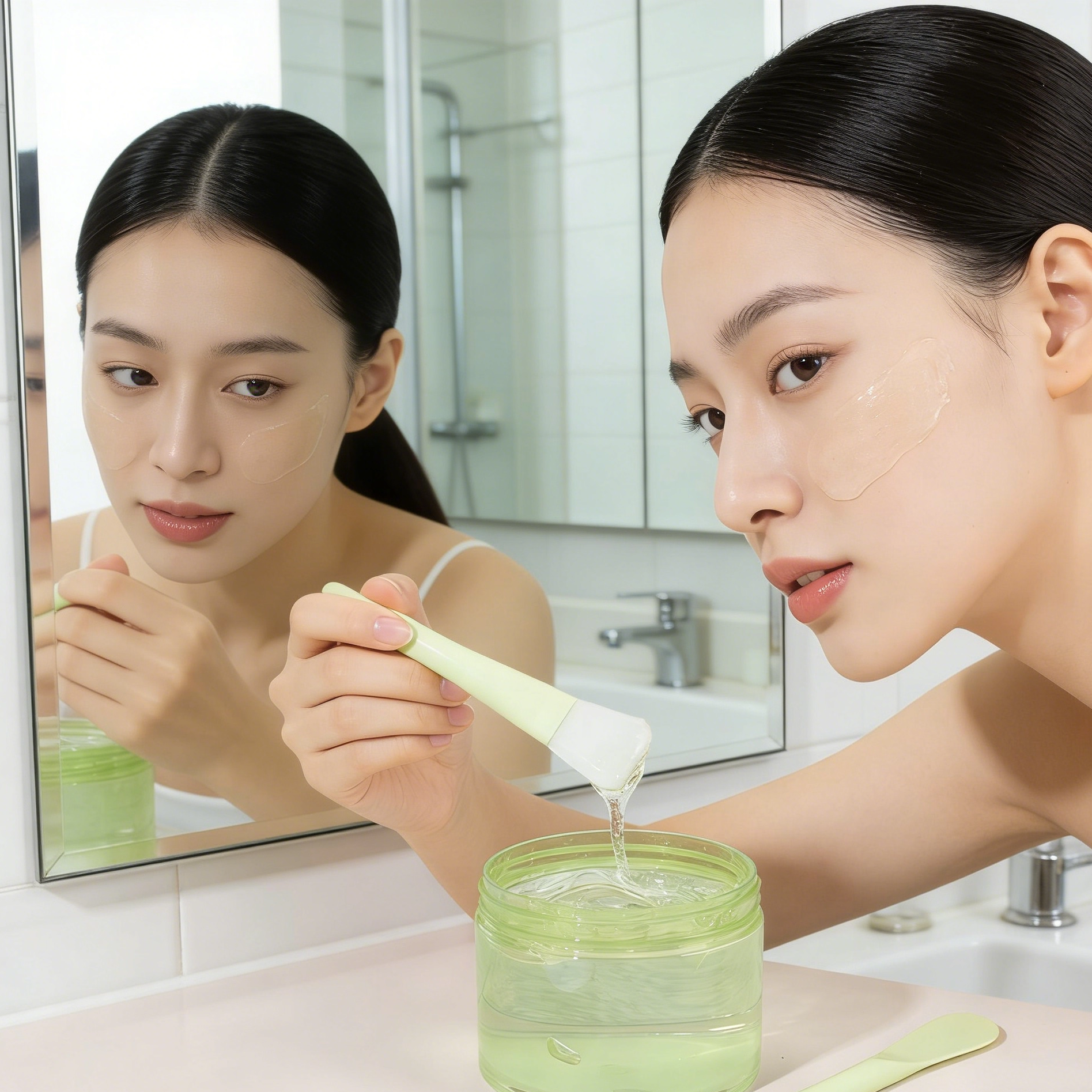 Brainbow面膜刷硅胶双头刮板涂抹式泥膜专用DIY脸部清洁刷酸刷子,淘宝优惠券,粉丝福利购,淘宝优惠卷