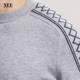 Xee mall with the same gray striped light striped color sleeve cashmere cashmere cashmere sweater urban business cotton sweater